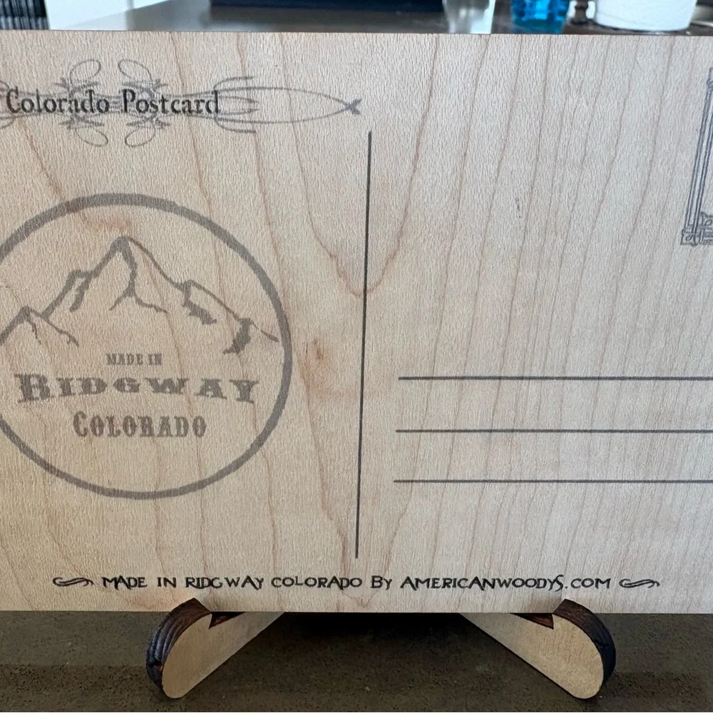Orvis Hot Springs Ridgeway Colorado Wooden Mailable Postcard Unique Souvenir